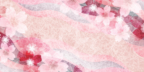 Fototapeta premium 和柄 桜 春 背景