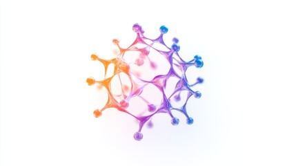 Fototapeta premium Colorful Abstract Structure with Nodes and Connecting Lines