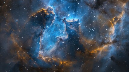 A peaceful nebula in pastel colors like mint green, lilac, and peach, swirling with soft clouds of gas, faint stars enhancing the tranquil, cosmic feeling
