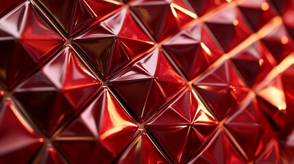 Red Pyramidal Geometric Pattern Abstract Design