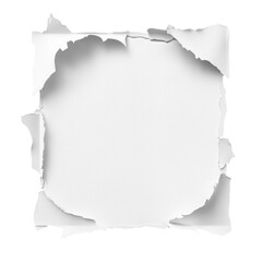 Fototapeta premium Torn Edge White Paper Frame, minimalist design, vintage aesthetic, subtle texture, perfect for elegant layouts, transparent background.