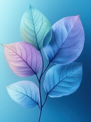 Obraz premium Pastel leaves branch, nature background, serene design, website graphic