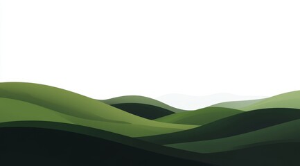 Obraz premium Abstract green hills landscape illustration. (1)