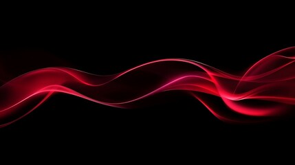 Abstract Red Waves Flowing Dark Background