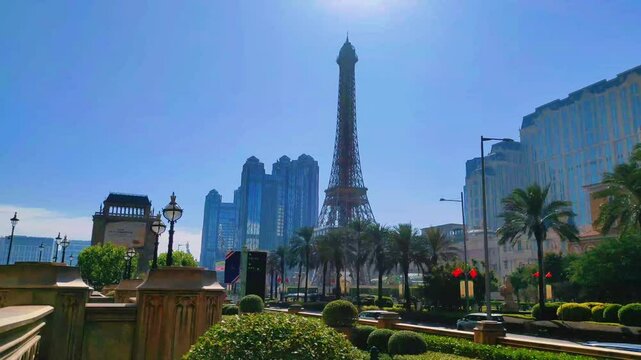 Macao, December 18,2024 : Stunning views of the Cotai strip area, Macao. The Cotai Strip is an area known mostly for its hotel-casinos in the central portion of Cotai, Macau.