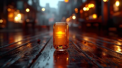 Brown color filter bottom cigarette on wooden floor.  