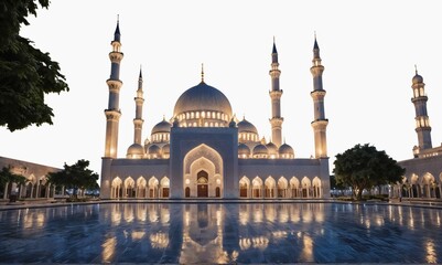 Fototapeta premium Islamic mosque on white background