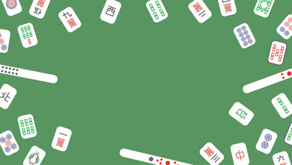 麻雀フレーム素材緑