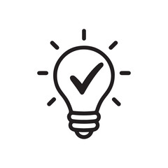 light bulb outline icon vector on white background