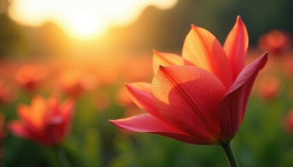 Obraz premium Gentle yucca petals unfolding towards the sun, flowers, atmosphere, flower