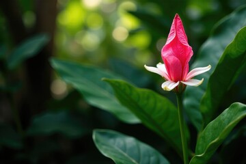 Giant milkweed in a tropical garden with a floral crown, calotropis gigantea, flower crown