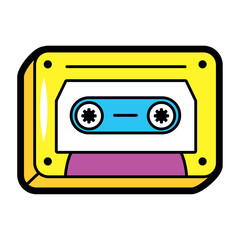 Cassette Tape in Pop Art Style