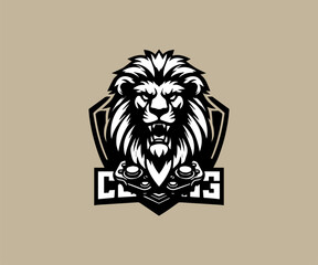 Lion head mascot logo design vector template with modern illustration concept style for badge, emblem and t shirt printing.
