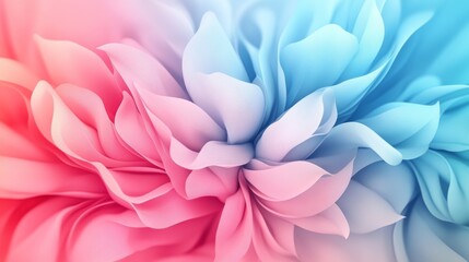 Abstract Pastel Flower Bloom: A Symphony of Pink and Blue Petals