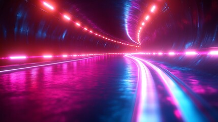 Abstract background with blue and purple glowing lines on a dark gradient, with a speed effect