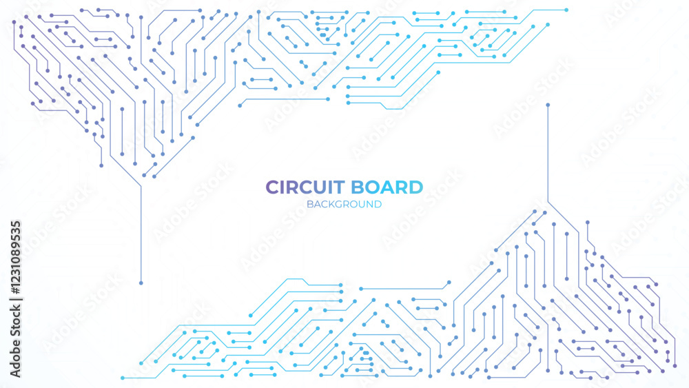 Poster computer circuit board background. networking technology circuit board abstract lines communication 