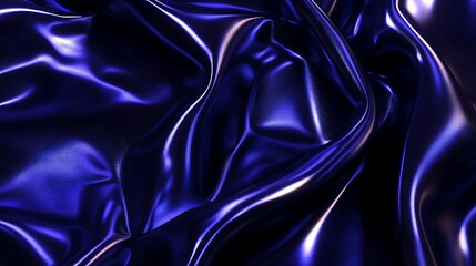 Fototapeta premium Luxurious Deep Blue Silk Draped Fabric