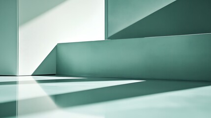 Abstract Minimalist Green and White Architectural Design