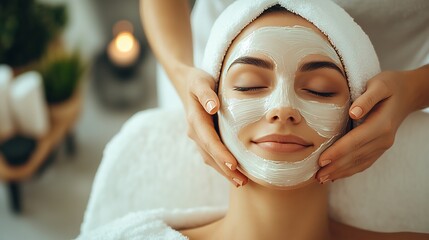 Facial beauty treatment at beauty salon