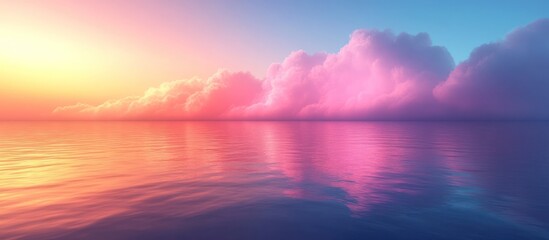 Fototapeta premium Pastel Sunset Over Calm Water.