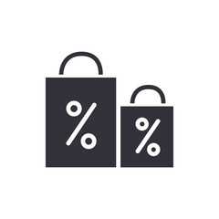 Shopping discount solid icons, minimalist vector illustration ,simple transparent graphic element .Isolated on white background