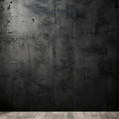 Obraz premium the AI Image Generator, Minimalistic Interior with Black Wall and Decorative Plant Pot