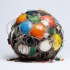 the AI Image Generator, Abstract Object Constructed From Colorful Deconstructed Plastic