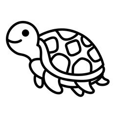 Cute turtle doodle icon logo hand drawn illustration sea animals underwater marine nautical svg transparent coloring kids
