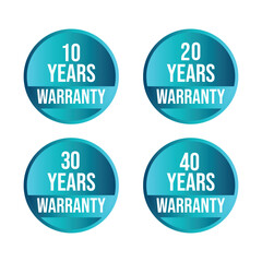 10, 20, 30, 40 Warranty Collection editable warranty set with white background