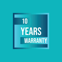 Limited 10 Warranty with blue background