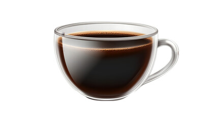 Obraz premium side view of coffee cup transparent isolated on white png