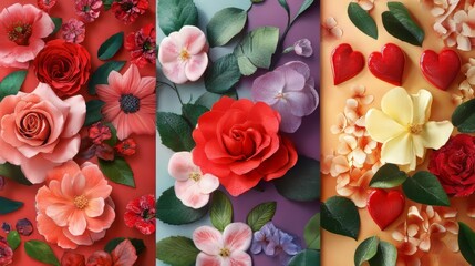 Floral arrangements in vibrant hues
