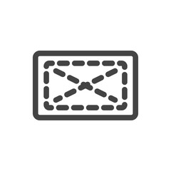 線画日用品家電関連の単品アイコン　雑巾