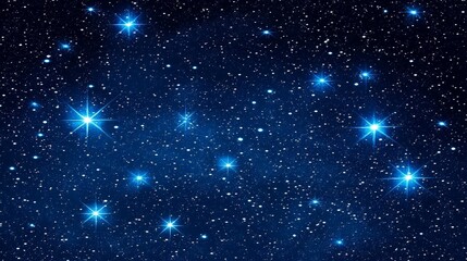 Fototapeta premium The night sky paints a stunning canvas of blue adorned with shining stars.