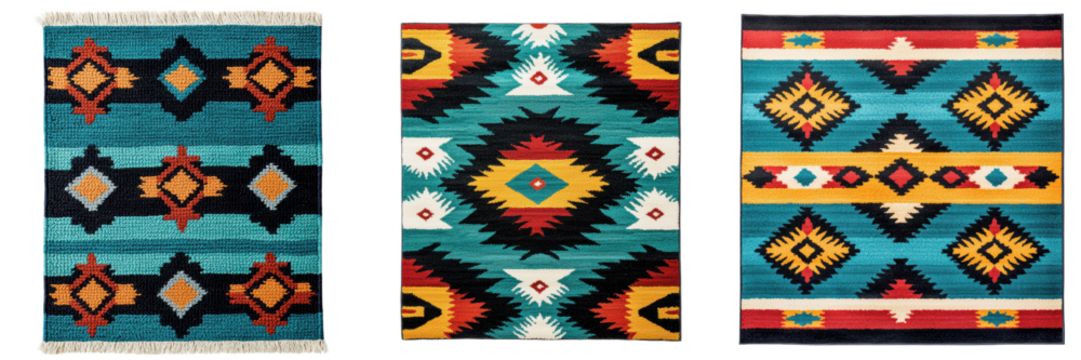 Seamless Aztec Ethnic Navajo Bohemian Colorful Tribal Pattern Background Art Traditional Southwest Geometric Mosaic Ornamental Retro Vintage Decorative Digital