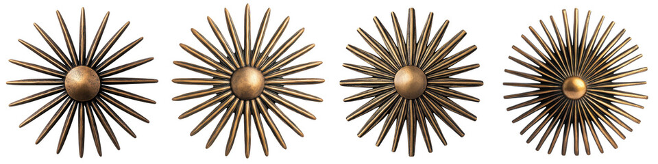Elegant Metallic Sunburst Patterns Decorative Wall Art Designs  Abstract modern geometric shapes in...