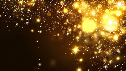 Obraz premium Golden Lights Sparkle Festive Background Design