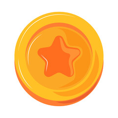 Golden coin with star symbol illustration