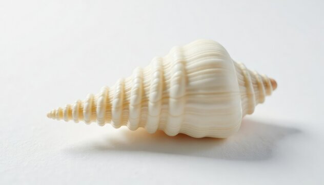 Razor shell with grooves on a white background, whiteshell, , grooved shell