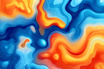 Fototapeta premium Abstract Blue Orange Wave Illustration