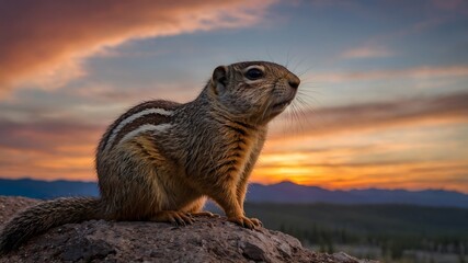 Calm Horizons: A Northern Idaho Ground Squirrel in the Evening Light