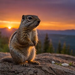 Twilight Tranquility: A Northern Idaho Ground Squirrel in Shadow