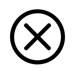 Obraz premium Cross Mark Vector Icon – Error & Rejection Symbol