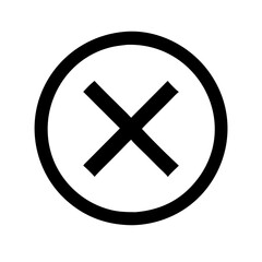 Fototapeta premium Cross Mark Vector Icon – Error & Rejection Symbol