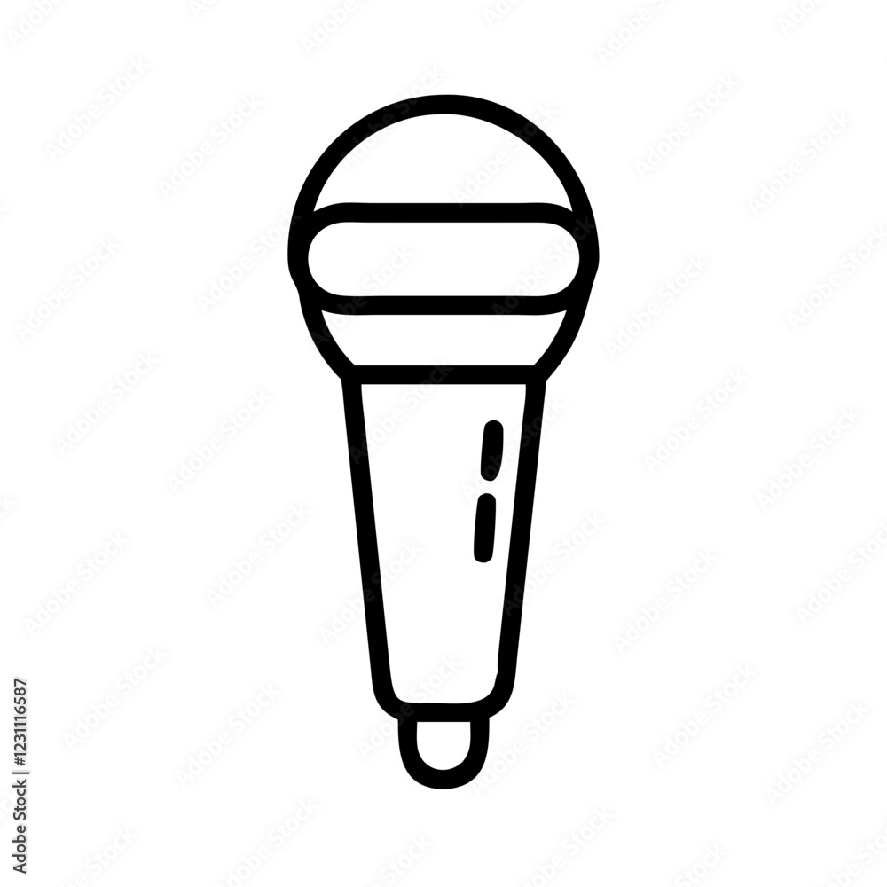 Poster microphone vector icon – audio & sound recording symbol