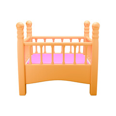 Fototapeta premium a 3d rendered illustration of wooden baby bed 