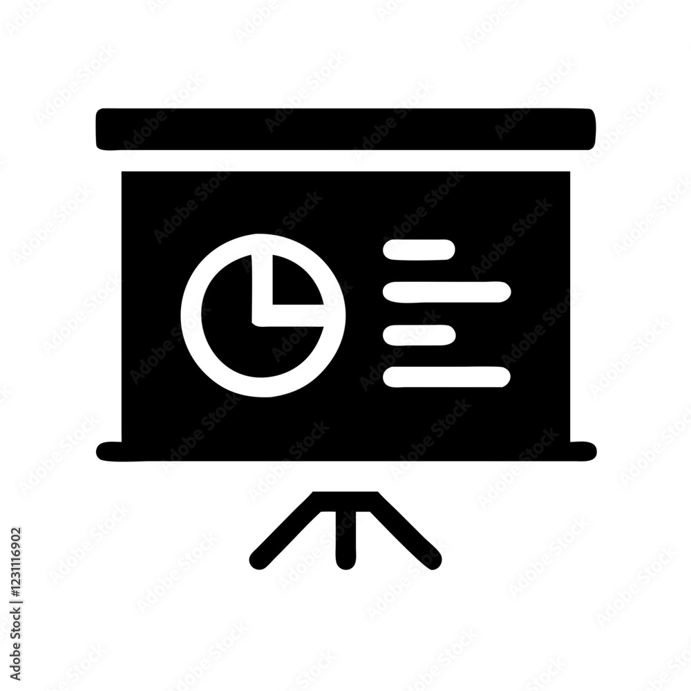 Aufkleber Presentation Board Vector Icon – Professional Meeting & Display Symbol