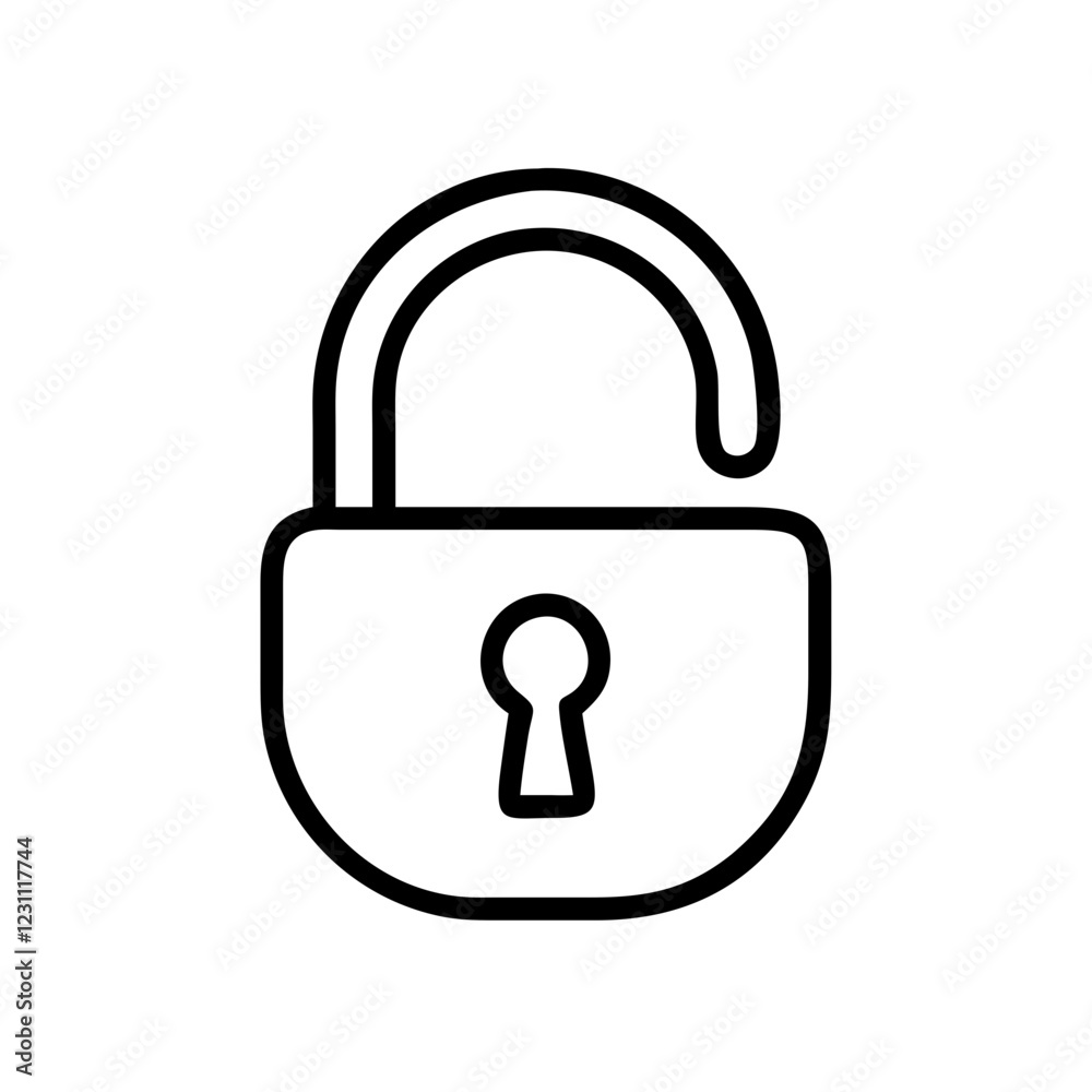 Aufkleber unlock padlock vector icon – secure & accessible privacy symbol