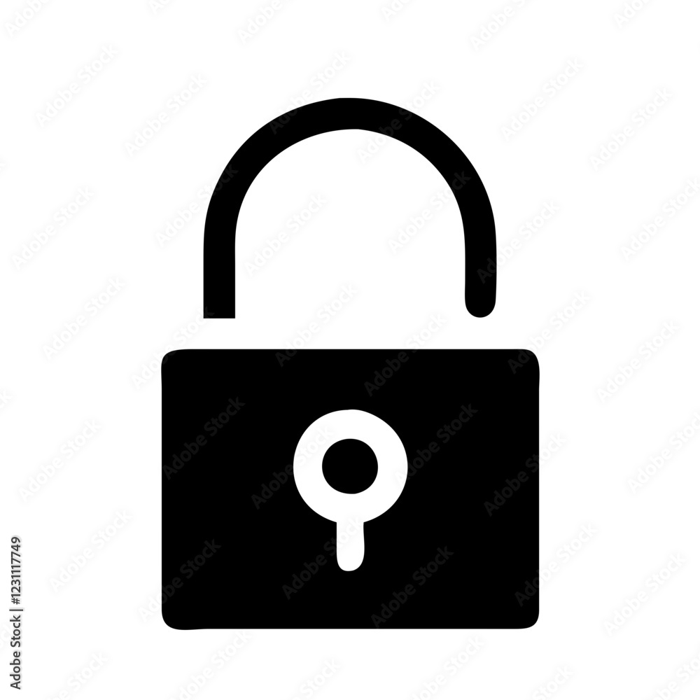 Aufkleber unlock padlock vector icon – secure & accessible privacy symbol