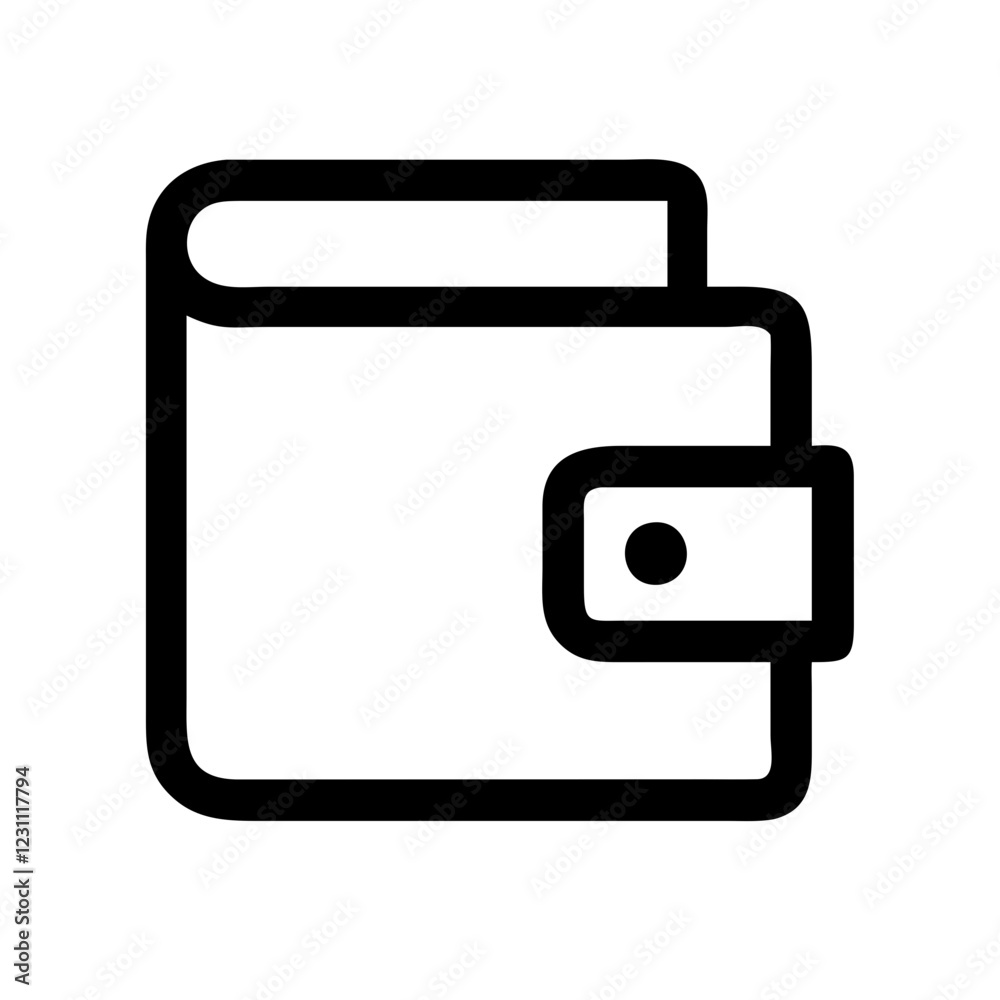 Poster wallet vector icon – minimalist & secure digital payment symbol